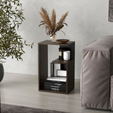TUHOME Everet 25-Inch High Three-Tier Side Table with Tray-Style Top and Dual Lower Shelves, Compact End Table for Living Room, Sofa Side Storage, Modern Small-Space Organizer for Coffee, Décor and Everyday Essentials