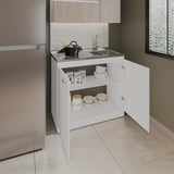 Napoles Utility Sink, Two Shelves, Double Door Cabinet
