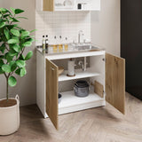 Napoles Utility Sink, Two Shelves, Double Door Cabinet