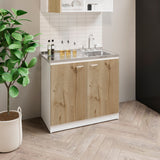 Napoles Utility Sink, Two Shelves, Double Door Cabinet