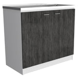 Napoles Utility Sink, Two Shelves, Double Door Cabinet