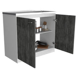 Napoles Utility Sink, Two Shelves, Double Door Cabinet