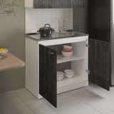 Napoles Utility Sink, Two Shelves, Double Door Cabinet