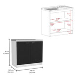 Napoles Utility Sink, Two Shelves, Double Door Cabinet