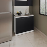 Napoles Utility Sink, Two Shelves, Double Door Cabinet