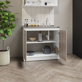 Napoles Utility Sink, Two Shelves, Double Door Cabinet