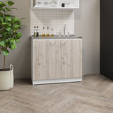 Napoles Utility Sink, Two Shelves, Double Door Cabinet