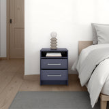 TUHOME Eter Nightstand with Superior Top Shelf, Open Storage Compartment and Two Drawers, Minimalist Modern Bedside Table for Bedrooms or Living Spaces, Functional Organizer for Books, Gadgets and Everyday Nighttime Essentials