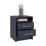 TUHOME Eter Nightstand with Superior Top Shelf, Open Storage Compartment and Two Drawers, Minimalist Modern Bedside Table for Bedrooms or Living Spaces, Functional Organizer for Books, Gadgets and Everyday Nighttime Essentials
