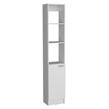 Parks Linen Bathroom Storage Cabinet with One Door and Six Shelves, Tall Freestanding Organizer for Bathroom, Living Room or Kitchen, Multi-Purpose Slim Storage Tower for Towels, Toiletries, Pantry Items and Household Organization
