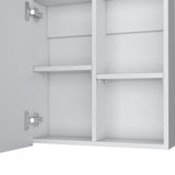 TUHOME Duma 21.1-Inch High by 19.7-Inch Wide Mirror Medicine Cabinet with One Door, Four Interior Shelves and Integrated Towel Rack, Wall-Mounted Storage Organizer for Bathroom or Kitchen Essentials