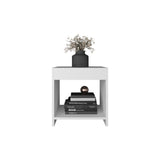 TUHOME Chroma Minimalistic Nightstand with Compact 16.5-Inch Height and Open Storage Shelf, Space-Saving Bedside Table for Bedrooms, Guest Rooms or Small Living Areas, Functional Accent Unit for Everyday Essentials and Organization