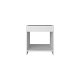 TUHOME Chroma Minimalistic Nightstand with Compact 16.5-Inch Height and Open Storage Shelf, Space-Saving Bedside Table for Bedrooms, Guest Rooms or Small Living Areas, Functional Accent Unit for Everyday Essentials and Organization
