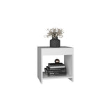 TUHOME Chroma Minimalistic Nightstand with Compact 16.5-Inch Height and Open Storage Shelf, Space-Saving Bedside Table for Bedrooms, Guest Rooms or Small Living Areas, Functional Accent Unit for Everyday Essentials and Organization
