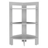 TUHOME Riga Corner 3-Tier Side Table with Tray-Style Top and Open Shelves, Space-Saving End Table for Sofa or Bedside Use, Compact Vertical Storage Stand for Living Room or Bedroom Organization and Modern Home Décor
