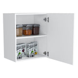TUHOME Manchester 20-Inch Wall Cabinet with One Door and Two Interior Shelves, Space-Saving Mounted Storage Solution for Bathroom, Kitchen, Laundry or Garage Organization, Compact Vertical Cabinet for Everyday Home Essentials
