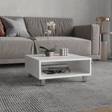 TUHOME Eclipse 10" High Minimalistic Square Coffee Table with Open Storage Shelf, Low Modern Living Room Center Table for Compact Spaces, Contemporary Design for Books, Décor and Everyday Essentials with Sleek Functional Style