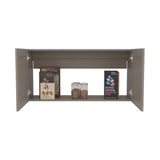 Zurich Wall Cabinet with Bardolino Finish, Double Door, One Shelf for Kitchen, Living Room, or Bathroom Storage, Space-Saving, Easy Installation, Durable Engineered Wood