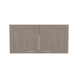 Zurich Wall Cabinet with Bardolino Finish, Double Door, One Shelf for Kitchen, Living Room, or Bathroom Storage, Space-Saving, Easy Installation, Durable Engineered Wood