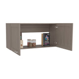 Zurich Wall Cabinet with Bardolino Finish, Double Door, One Shelf for Kitchen, Living Room, or Bathroom Storage, Space-Saving, Easy Installation, Durable Engineered Wood