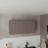 Zurich Wall Cabinet with Bardolino Finish, Double Door, One Shelf for Kitchen, Living Room, or Bathroom Storage, Space-Saving, Easy Installation, Durable Engineered Wood