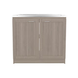 Zurich 39" Wide Utility Sink with Two-Door Cabinet, Two Shelves, Stainless Steel Sink, Bardolino Finish for Laundry Room or Garage, Functional Storage and Easy Installation