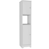 Tuhome Ibis Linen Cabinet with Double Doors, Four Interior Shelves, Two Cabinets, Elegant Design for Bedroom, Bathroom, or Utility Storage