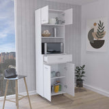 Tuhome Caribe Microwave Cabinet with Four Legs, One Drawer, and Open Storage, Ideal for Kitchen, Dining Room, or Small Spaces