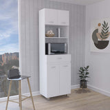 Tuhome Caribe Microwave Cabinet with Four Legs, One Drawer, and Open Storage, Ideal for Kitchen, Dining Room, or Small Spaces