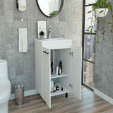 Tuhome Khari 24" Floor Cabinet with Double Doors, Two Shelves, Adjustable Legs, Modern Storage Solution for Bathroom