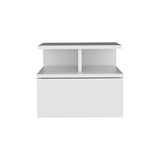 Tuhome Adele Floating Nightstand with One Drawer and Two Lower Shelves, Wall-Mounted Bedside Storage Solution for Compact Bedrooms, Modern Space-Saving Design with Hidden Storage and Display Area for Daily Essentials