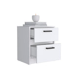 Tuhome Trivor 2-Drawer Nightstand with Spacious Storage, Modern Bedside Table with Metal Handles, Compact Design for Bedrooms and Small Spaces, Functional Nightstand with Superior Top for Essentials and Daily Use