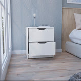 Tuhome Basilea 2-Drawer Nightstand with Spacious Storage, Modern Bedside Table with Smooth Pull-Out Drawers and Wide Top Surface, Functional Bedroom Organizer Designed for Comfort, Style, and Everyday Convenience