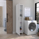 Vintro Freestanding Storage Cabinet with Internal Storage Shelves, Tall Single Door, Four Interior Shelves, Metal Handle and Legs