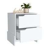 Luss Nightstand with Two Spacious Storage Drawers, Modern Base Design, Versatile Top Surface and Contemporary Bedroom Organization Solution for Keeping Essentials Accessible and Enhancing Daily Comfort and Style