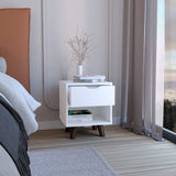 Crail Nightstand with Open Storage Shelf, Smooth-Glide Drawer, Sturdy Wooden Legs and Modern Bedside Organization for Books, Essentials and Decorative Items in an Elegant, Space-Saving Bedroom Furniture Design