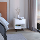 Crail Nightstand with Open Storage Shelf, Smooth-Glide Drawer, Sturdy Wooden Legs and Modern Bedside Organization for Books, Essentials and Decorative Items in an Elegant, Space-Saving Bedroom Furniture Design