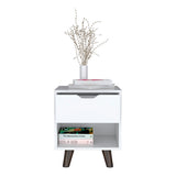 Crail Nightstand with Open Storage Shelf, Smooth-Glide Drawer, Sturdy Wooden Legs and Modern Bedside Organization for Books, Essentials and Decorative Items in an Elegant, Space-Saving Bedroom Furniture Design