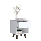 Crail Nightstand with Open Storage Shelf, Smooth-Glide Drawer, Sturdy Wooden Legs and Modern Bedside Organization for Books, Essentials and Decorative Items in an Elegant, Space-Saving Bedroom Furniture Design