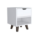 Crail Nightstand with Open Storage Shelf, Smooth-Glide Drawer, Sturdy Wooden Legs and Modern Bedside Organization for Books, Essentials and Decorative Items in an Elegant, Space-Saving Bedroom Furniture Design