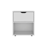 TUHOME Aberdeen 19.7-Inch High Nightstand with Central Drawer, Open Bottom Storage Compartment and Versatile Top Surface, Modern Engineered Wood Bedside for Organized Bedrooms