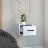 TUHOME Boa Floating Nightstand with Wall-Mounted Design, Spacious Storage Drawer, Upper Display Surface and Sleek Contemporary Profile Offering Modern Bedroom Organization and Durable Engineered Wood Construction