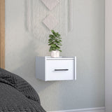 TUHOME Boa Floating Nightstand with Wall-Mounted Design, Spacious Storage Drawer, Upper Display Surface and Sleek Contemporary Profile Offering Modern Bedroom Organization and Durable Engineered Wood Construction