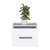 TUHOME Boa Floating Nightstand with Wall-Mounted Design, Spacious Storage Drawer, Upper Display Surface and Sleek Contemporary Profile Offering Modern Bedroom Organization and Durable Engineered Wood Construction