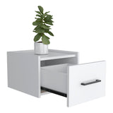 TUHOME Boa Floating Nightstand with Wall-Mounted Design, Spacious Storage Drawer, Upper Display Surface and Sleek Contemporary Profile Offering Modern Bedroom Organization and Durable Engineered Wood Construction