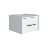TUHOME Boa Floating Nightstand with Wall-Mounted Design, Spacious Storage Drawer, Upper Display Surface and Sleek Contemporary Profile Offering Modern Bedroom Organization and Durable Engineered Wood Construction