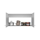 TUHOME Napoles 39-Inch Wide Double-Door Wall Cabinet with Spacious Interior Storage, Modern Two-Tone Mounted Cabinet for Kitchen Organization, Office Supplies, Bathroom Essentials or Multiroom Home Use