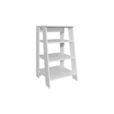 TUHOME Bathbi 30-Inch High Four-Tier Ladder Shelf Organizer, Compact Corner Storage Rack for Bathroom Towels, Living Room Décor or Side Table Use, Modern Space-Saving Display Unit with Open Shelves