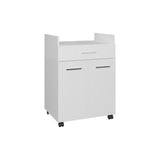 Glover Kitchen Cart with Casters, Open Shelves, Drawer, and Cabinet Storage, Mobile Kitchen Island for Enhanced Functionality, Convenient and Versatile Storage Solution for Cooking and Organization