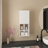 Niwot Wall Bathroom Cabinet with One Door and 6 Open Compartments, Space-Saving Organizer for Toiletries, Towels, and Bathroom Essentials, Stylish and Practical Wall-Mounted Storage Solution